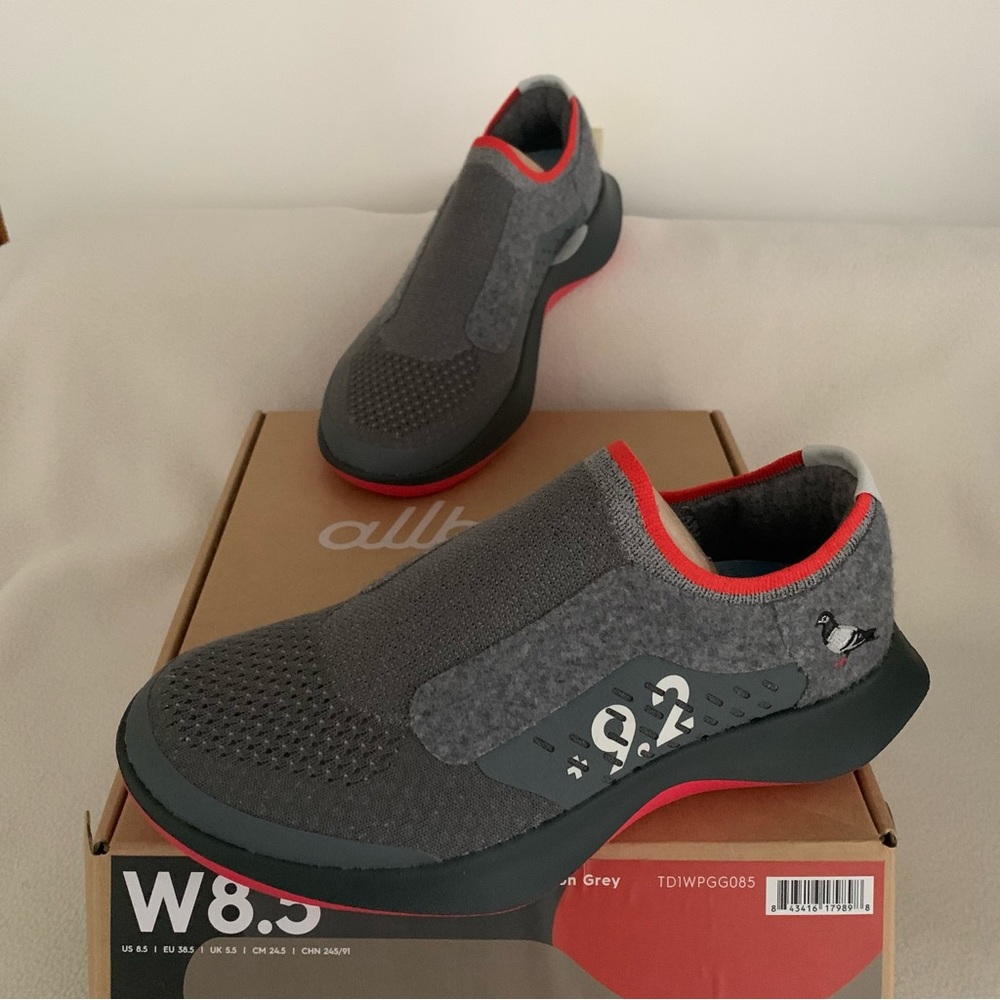 Women’s 8.5 ALLBIRDS x Jeff Staple Pigeon Grey Tree Dasher Slip On Sneakers NWB
